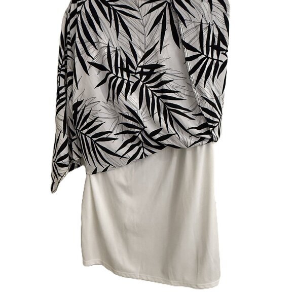 Mossimo Bamboo Leaf Print Strapless Dress White/Black XXL - Picture 7 of 9